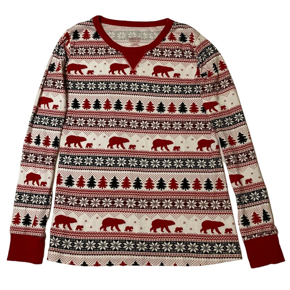 Target WonderShop PJ Top Women Small Christmas Trees Holiday Bears Red White